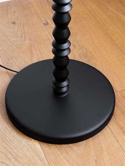 Buy Rockett St George Black Wooden Spindle Floor Lamp with Scalloped ...