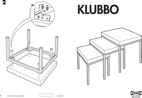 Ikea Klubbo Nesting Tables Set 3 Assembly Instruction