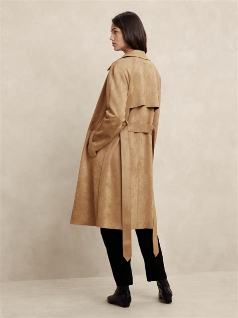 Banana Republic Vegan Suede Trench Coat International Shipping