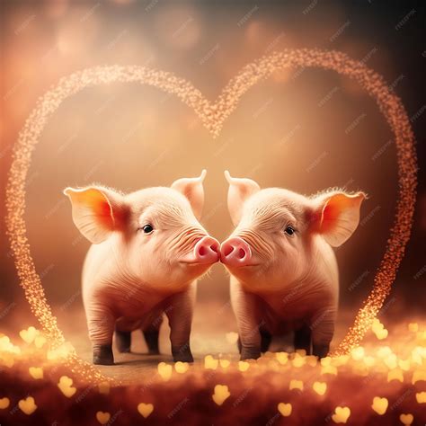Premium Photo | Ai generated illustration of two cute pigs in ...