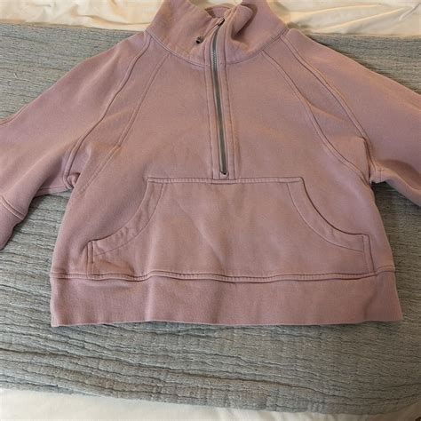 adorable pink quarter zip funnel neck Lululemon... - Depop