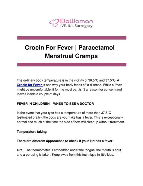 PPT - Crocin for fever _ Paracetamol _ Menstrual Cramps PowerPoint Presentation - ID:7905175