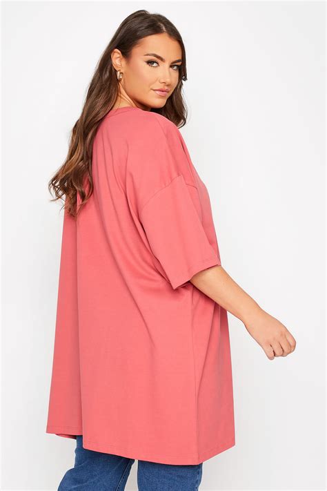 Plus-Size Womens Rose Pink Oversized Tunic T-Shirt | Yours Clothing