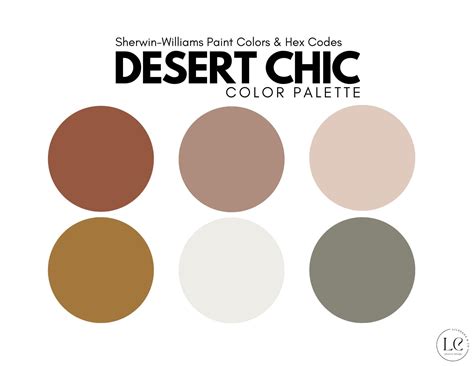 Sherwin Williams-desert Chic Color Palette Hex Codes - Etsy UK | Desert ...