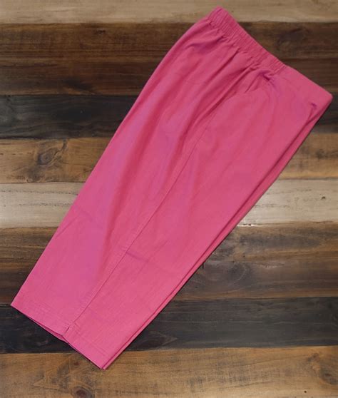 ALIA Women Petite Capris Coral Pink Elastic Waist Pockets High Rise ...