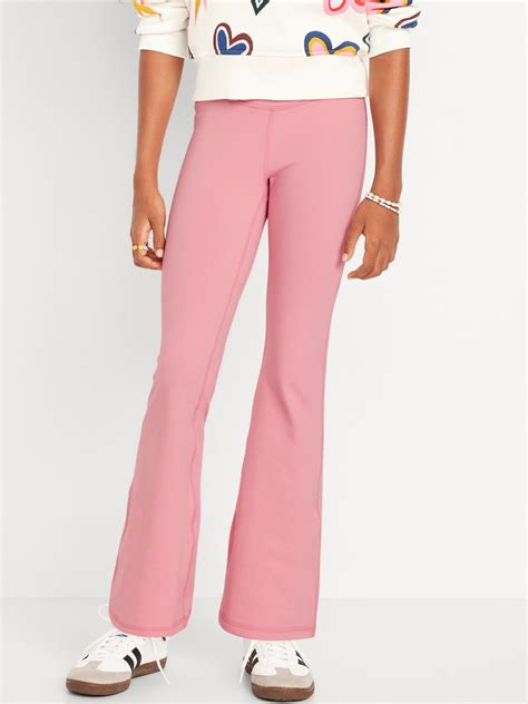 High-Waisted PowerChill Crossover Flared Leggings for Girls | Old Navy