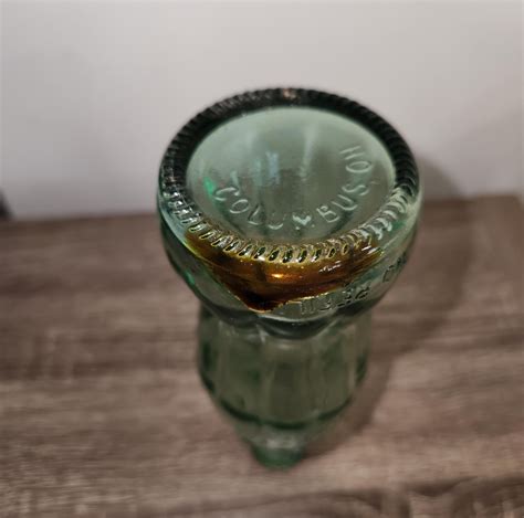Vintage Green Glass Embossed Coca Cola Soda Bottle Columbus Ohio 6 Fl ...