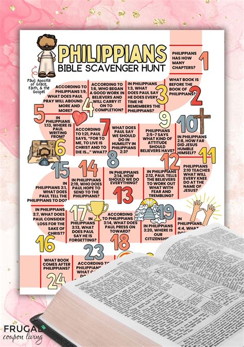 Philippians Bible Scavenger Hunt Printable - New Testament Bible Trivia ...