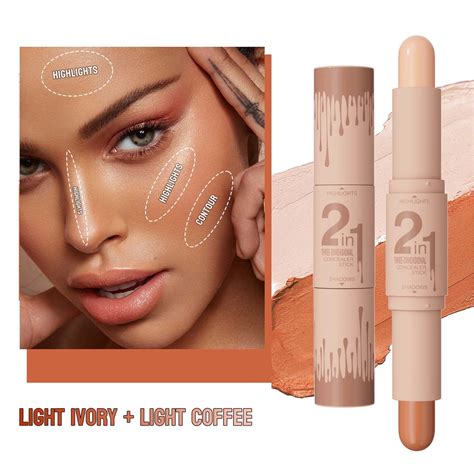 MAUXDA 2 Color Dual Cream, Highlight & Contour Bronzer Stick, Long ...