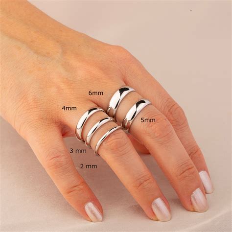 Solid Platinum Wedding Bands Thin / Thick Platinum Wedding Bands Domed ...