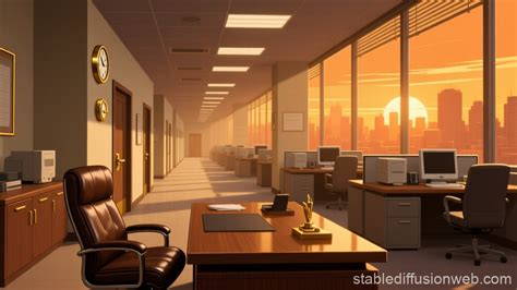 2000s Office Time Machine Sunset | Stable Diffusion Online