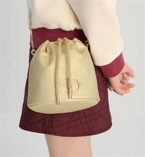 Kids' Purse Metallic Gold-Tone Lambskin | DIOR