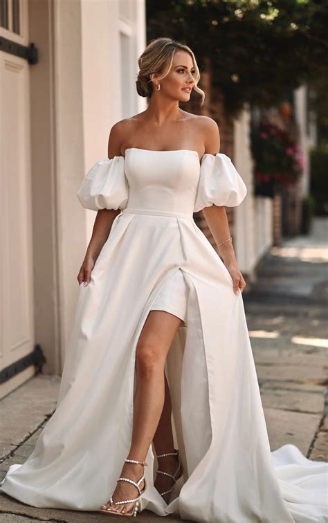 Short wedding dress with overskirt 60 photos - Vianawedding.com