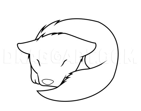 How To Draw A Sleeping Wolf Pup, Drawing, Step by Step, by ZoraLink ...