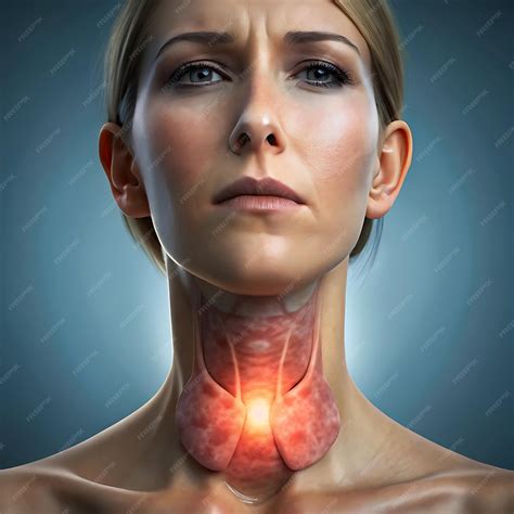 Swollen thyroid gland in the neck | Premium AI-generated image