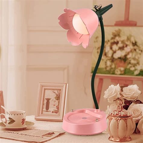 Ckbuity LED Flower Lamp Cordless Table Light, Cute Desk Lamp Touch ...