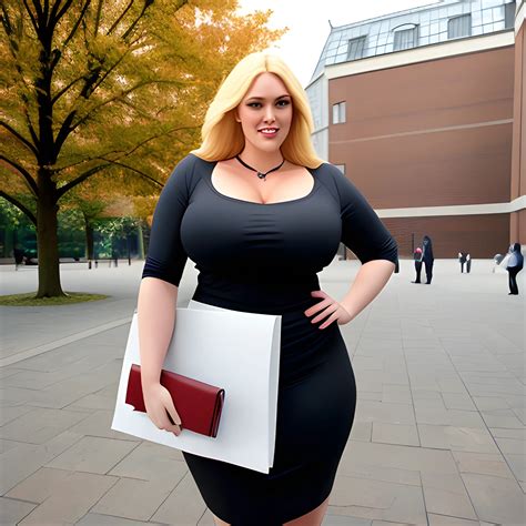 huge and very tall friendly blonde plus size girl with small head and ...