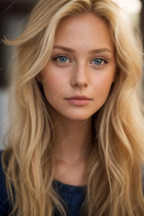 Premium AI Image | Swedish girl portrait closeup blonde girl