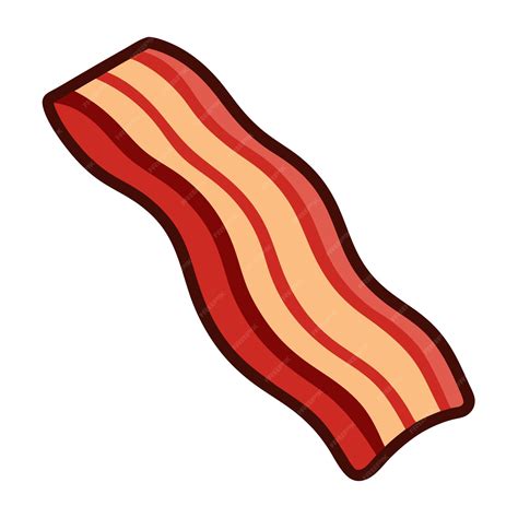 Bacon stripe clipart cartoon style vector illustration | Premium AI ...