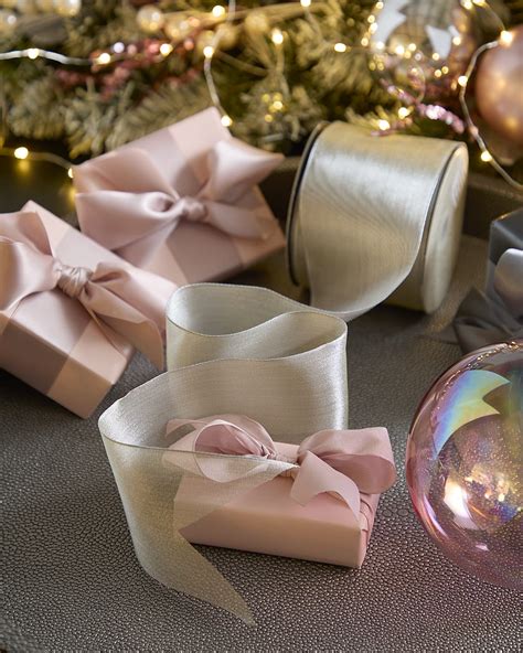 D. Stevens Metallic Dupion Floral-Trim Ribbon, 4"W x 5 Yards | Horchow