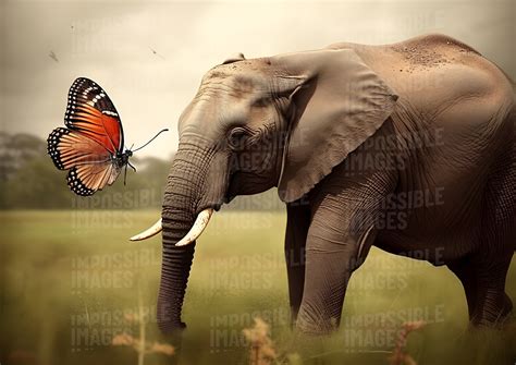 A butterfly and elephant - Impossible Images - Unique stock images for ...
