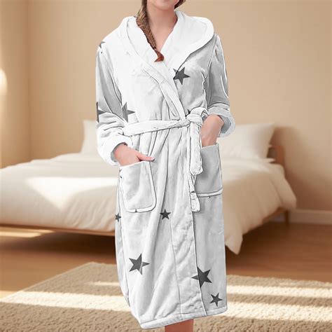 BILIKEYU Women's Fleece Plush Warm Bathrobe Loungewear, Bathrobe for ...