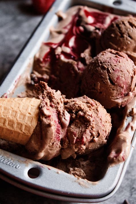 Dark Chocolate Raspberry Swirl Ice Cream — Poetry & Pies