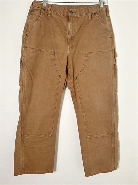 Carhartt Carpenter Pants Mens 36 x 30 Canvas Brown Do… - Gem