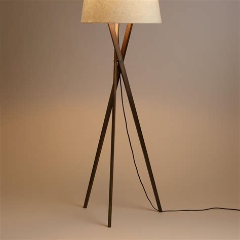 Walnut Wood Tripod Austin Floor Lamp Base | Floor lamp base, Floor lamp ...