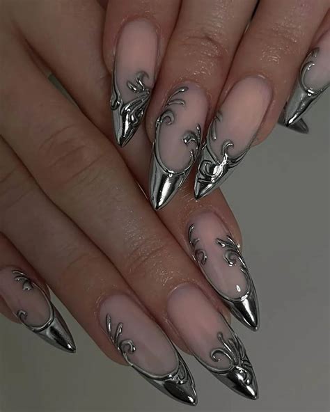 Pin by Rebecca on Nailed It in 2025 | Silver nails, Nail designs, Nail art