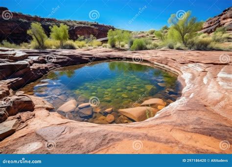A Desert Water Hole Filled with Sparkling, Pristine Water Stock Photo ...