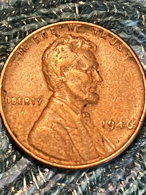1946 Wheat Penny No Mint Mark Extremely Rare Error On The Rim "L" In ...