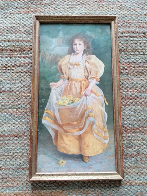 Victorian Girl With Flowers Portrait Wall Hanging, Antique Framed Art ...