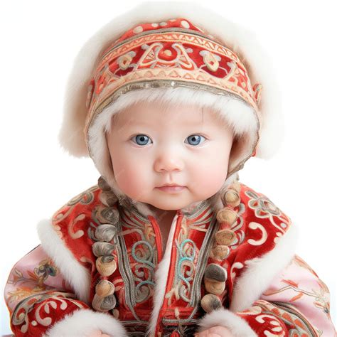 Premium AI Image | Russian Chinese Baby in Traditional Attire