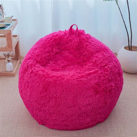 Amazon.com: Hot Pink bean bag chair covers (No Filler),comfy Plush ...