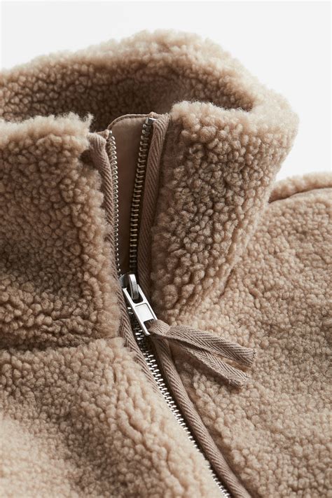 Teddy Fleece Jacket - Beige - Ladies | H&M US
