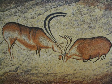 Two Reindeer, Font-de-Gaume cave, near Les Eyzies-de-Tayac-Sireuil ...