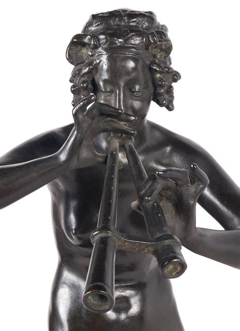 19th Century Bronze Classical Female Nude Piper For Sale at 1stDibs