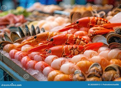 Fresh Seafood Market stock image. Image of explore, tasty - 282600913