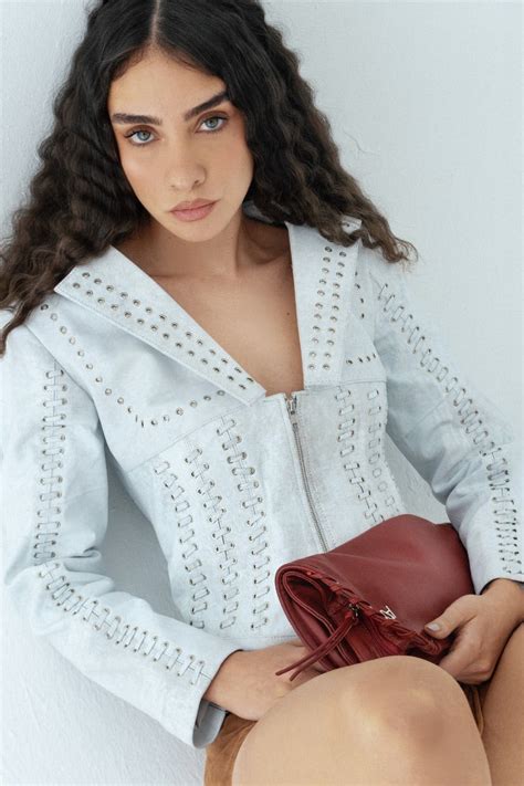 KAYLA LEATHER JACKET IN WASHED WHITE | CULT MIA | Double A