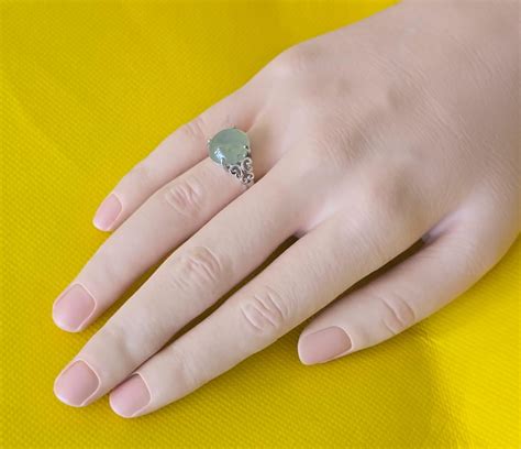 Jadeite Burmese Oval Shape Icy Jade With Shade of Lafayette Green Ring ...