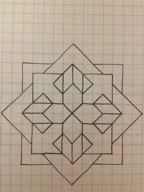 Simple elegance | Graph paper drawings, Geometric drawing, Graph paper art