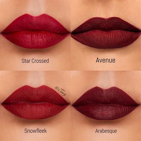 Dark Red Lipstick Swatches