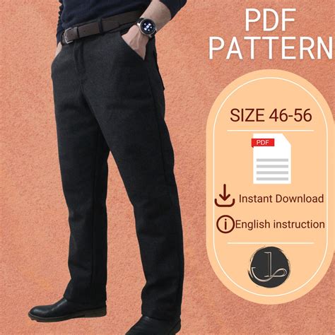Men's Pants Sewing Pattern / PDF Sewing Pattern / Men Trousers PDF ...