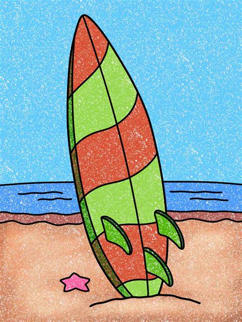 How to Draw a Surfboard - HelloArtsy