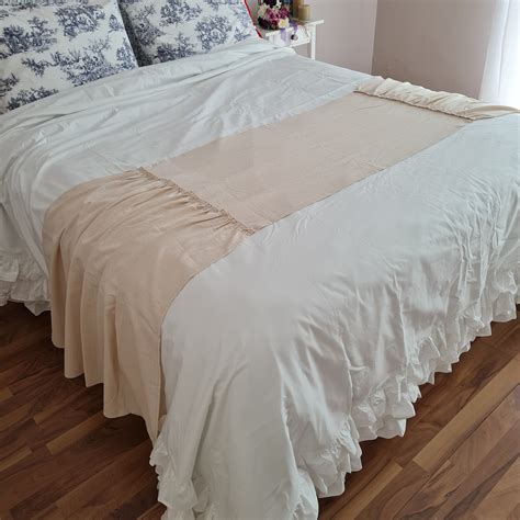 Ruffled Bed Scarf Ruffled Bed Linens Ruffled Bed Cover - Etsy