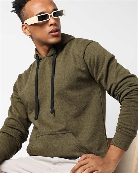 Buy Men's Green Hooded Sweatshirt for Men Green Online at Bewakoof