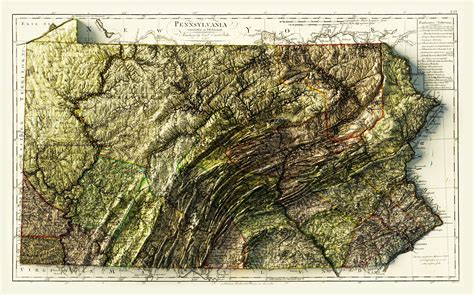 I added 3D topography to a 1797 map of Pennsylvania : r/Pennsylvania