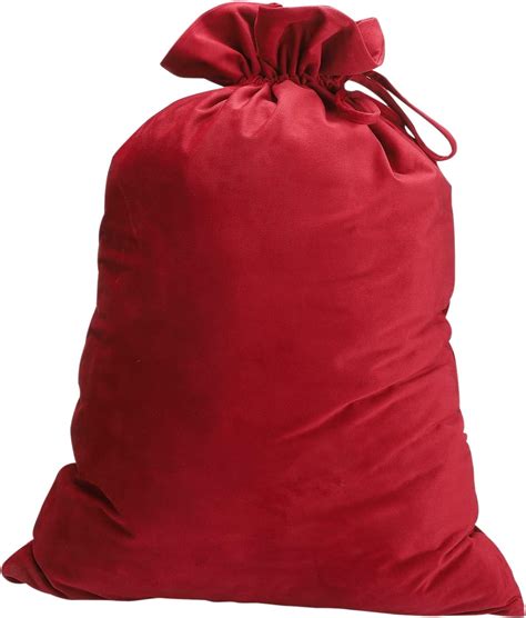 Red Christmas Velvet Santa Bag with Drawstring, Velvet Drawstring Gift ...