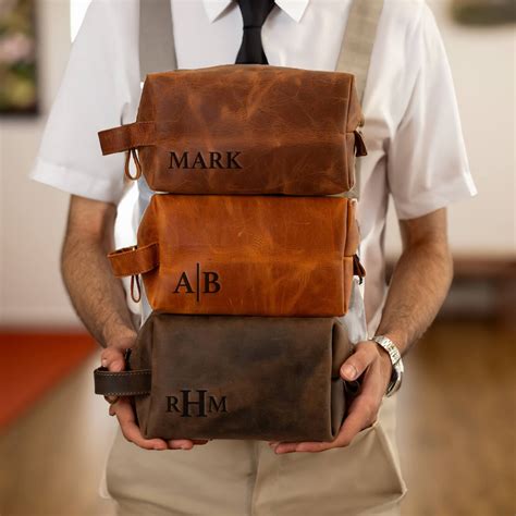 Personalized Groomsmen Wedding Gifts, Leather Toiletry Bag Gift for ...